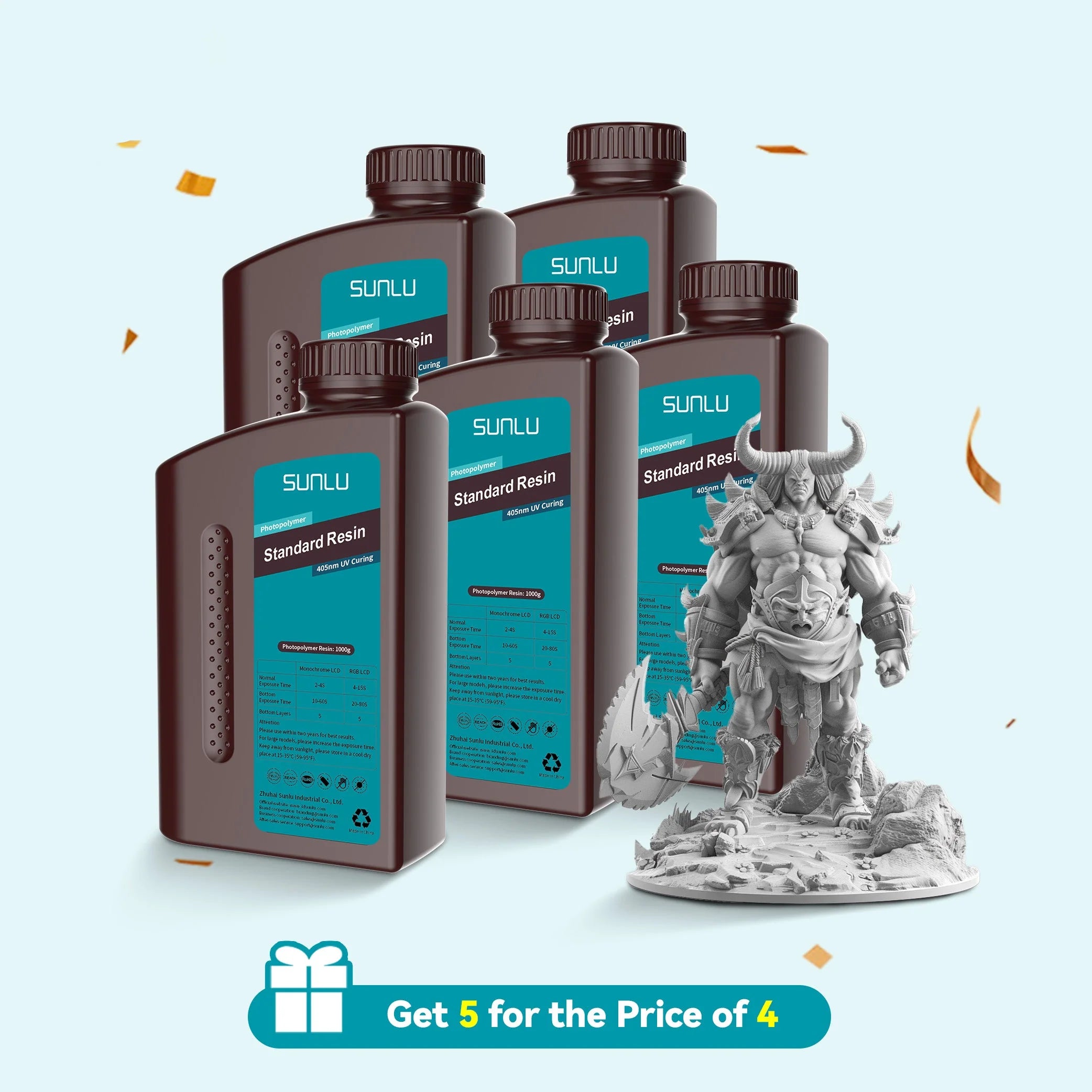 [Get 5 for the Price of 4] 1000g Standard Resin, Water-wash Standard Resin and Standard Plus Resin
